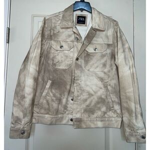 Zara Tan Lightweight Shirt Jacket